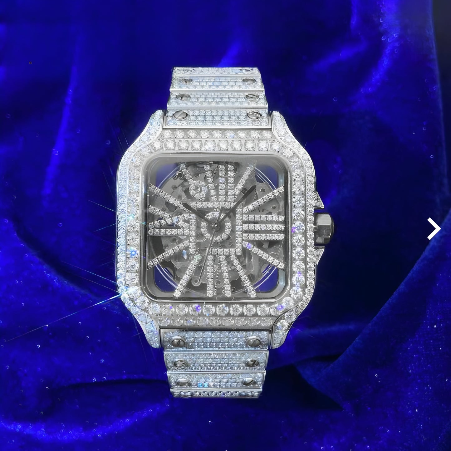 Moissanite - Skeleton Watch 14K Gold | 14.1 Ct Bust Down