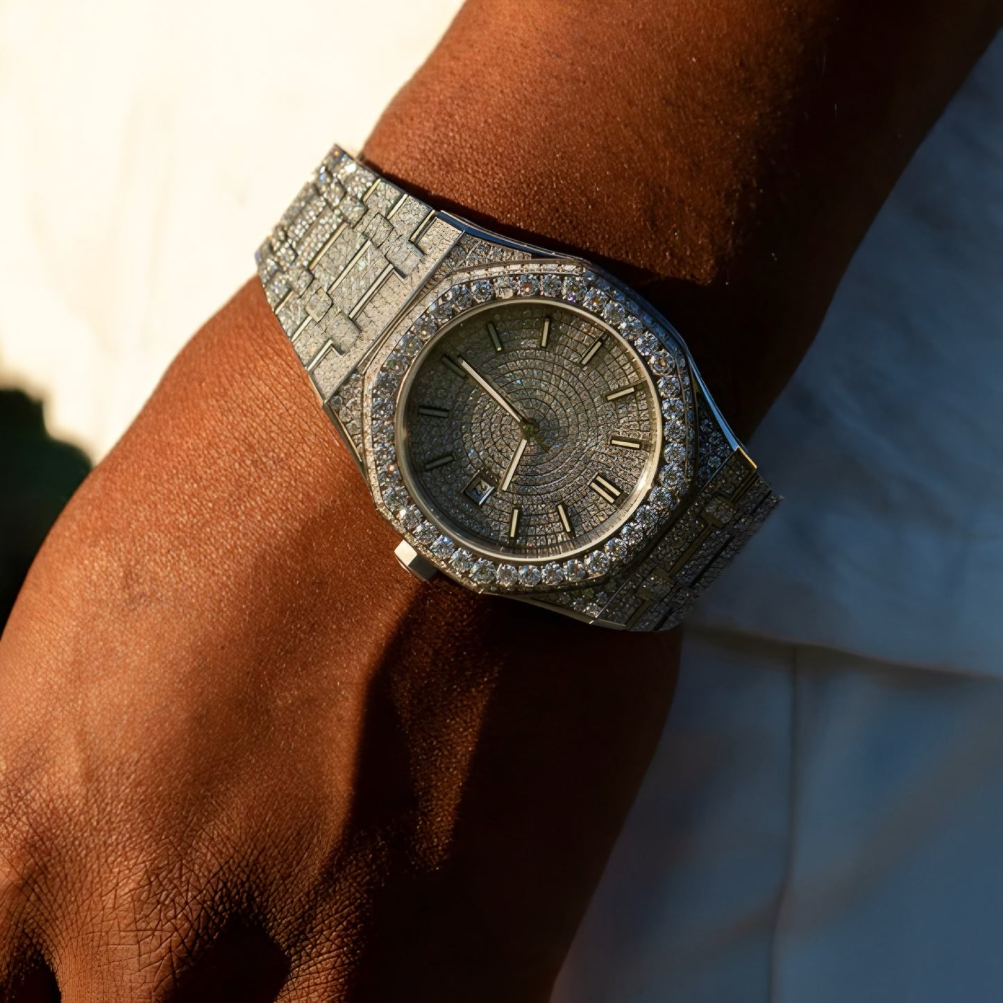 Moissanite - Watch 14K Gold | 44 Mm