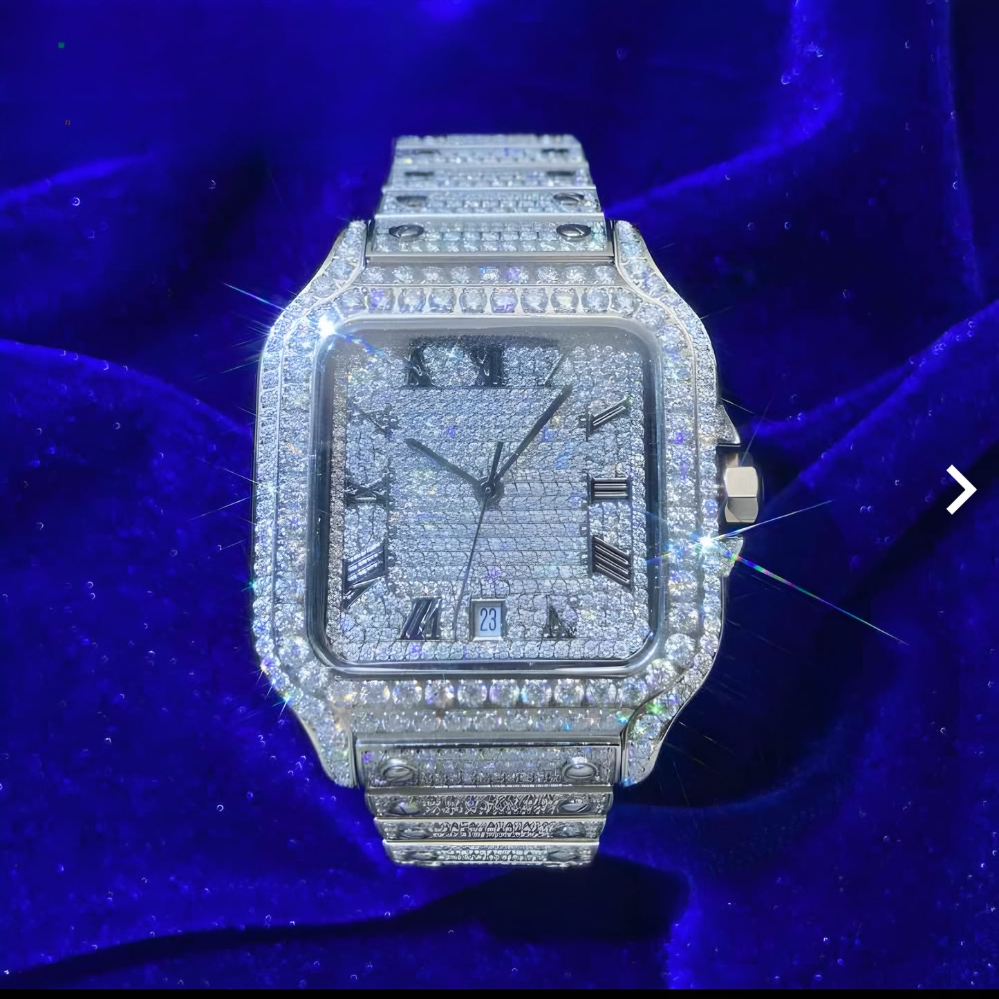 Moissanite - Watch 14K Gold | 16 Ct Bust Down