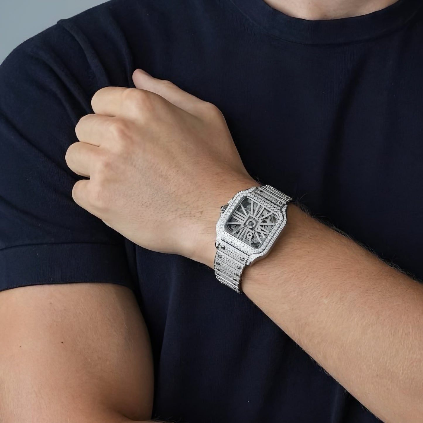 Moissanite - Skeleton Watch 14K Gold | 14.1 Ct Bust Down