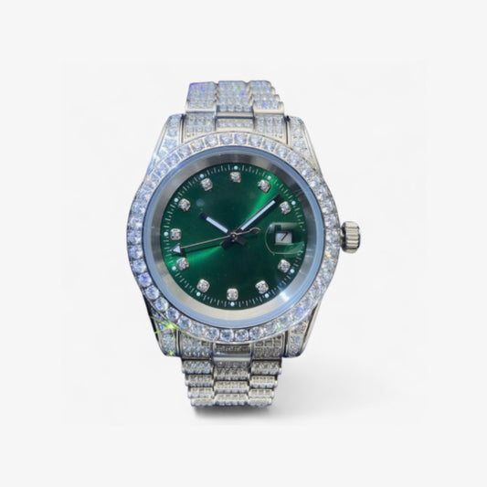 Moissanite - Presidential Watch 14K Gold | 13.3 Ct Iced Out