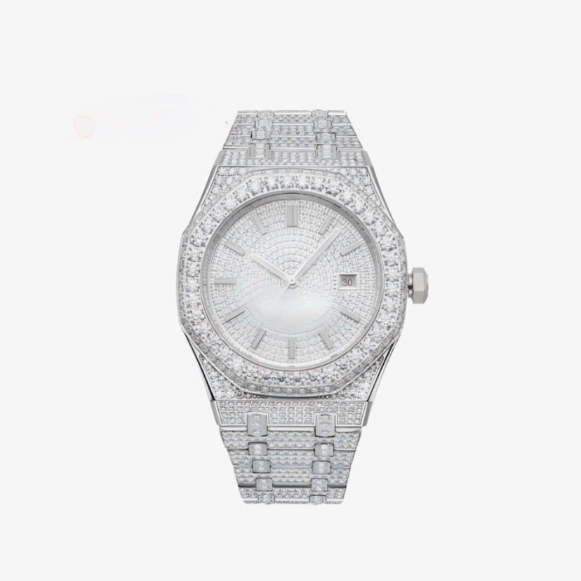 Moissanite - Watch 14K Gold | 44 Mm